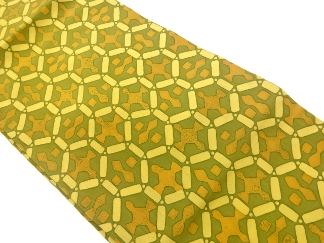 JAPANESE NAGOYA OBI / SHIOZE / ABSTRACT KIKKO PATTERN
